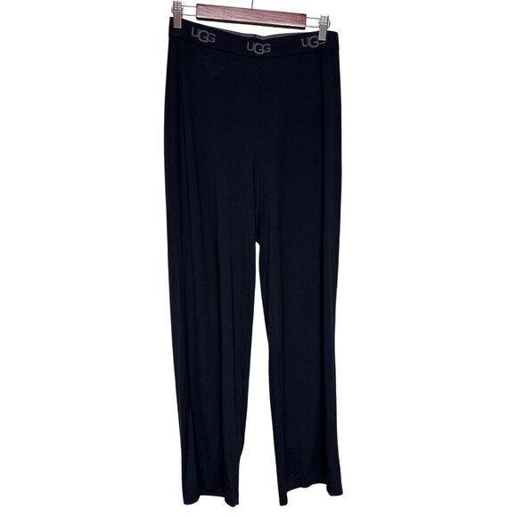 Ugg Britta Women's Lounge Pants Black High Waist Wide Leg Pull On Size Medium - Picture 1 of 6